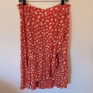 Madewell floral midi skirt
